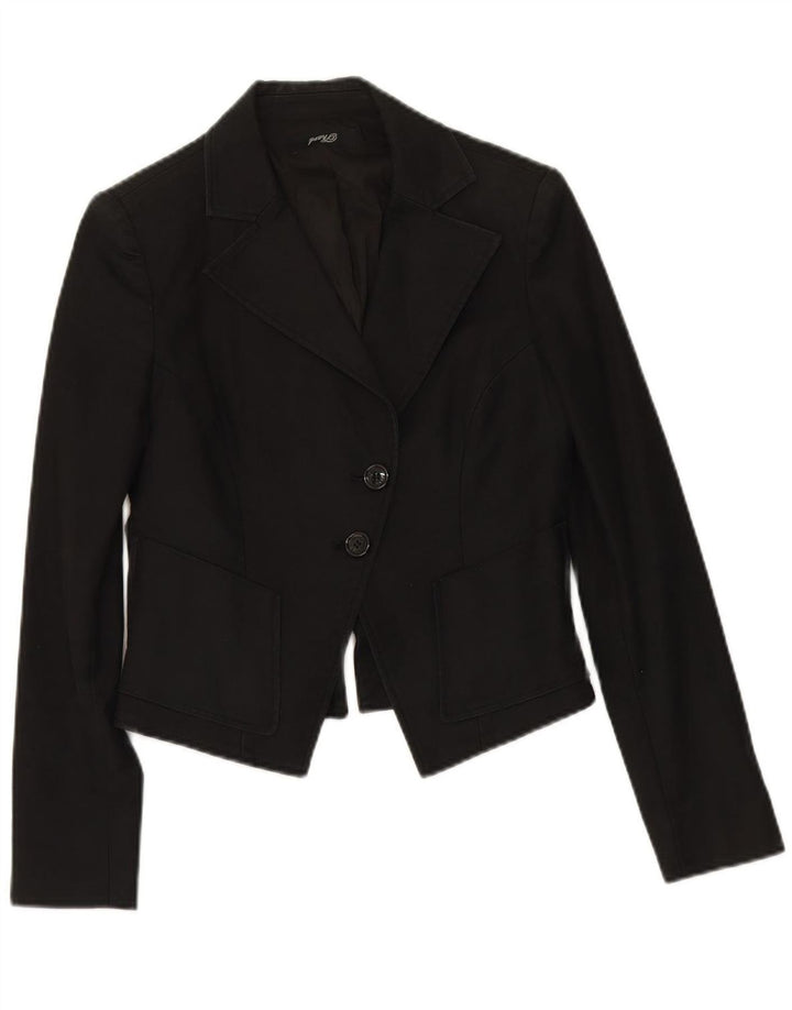 PHARD Womens 2 Button Blazer Jacket IT 42 Medium Black Cotton
