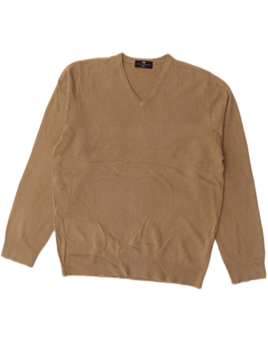 MARKS & SPENCER Herre V-hals sweater UK 41/43 Large Beige
