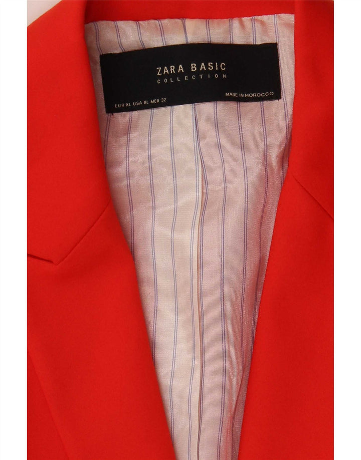 Zara Dame 1 Knap Blazer Jacket UK 18 XL Orange