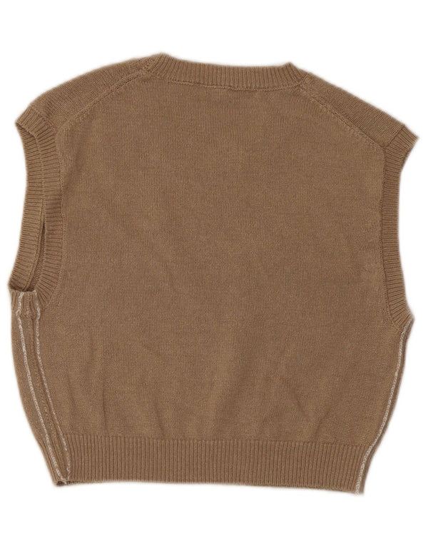 Zara Dame Crop Vest Tank Top UK 12 Medium Brun