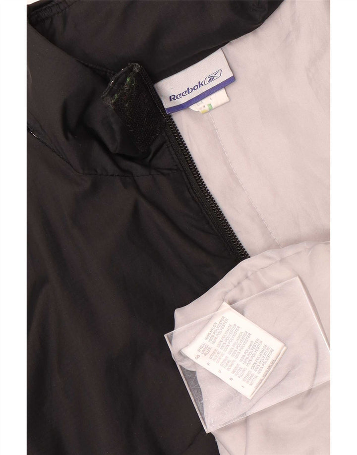 Reebok Regnjakke med hætte til drenge 13-14 år Stor sort nylon