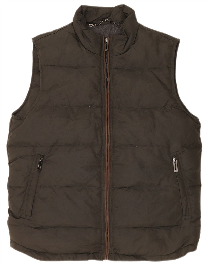 John Lewis Herre polstret Gilet UK 38 Medium Khaki Nylon