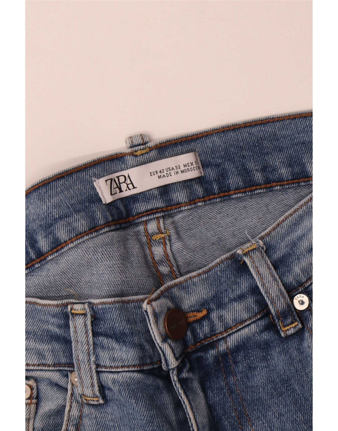 Zara Mens Cropped Jeans Large W32 L24 Blå