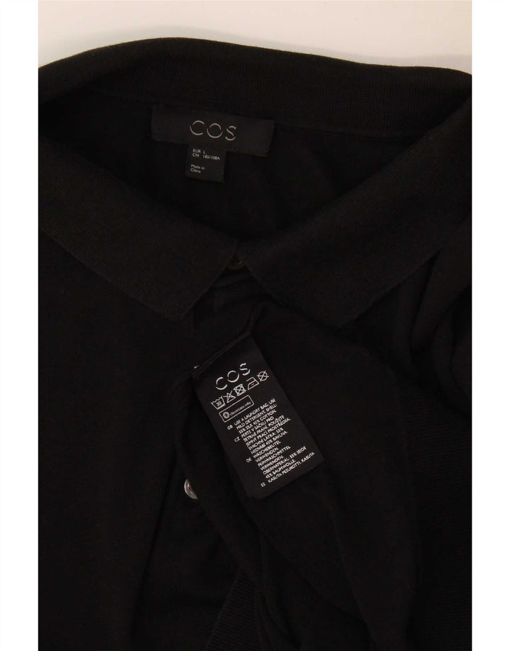 Cos Herre Polo Neck Jumper Sweater Large Sort Silke