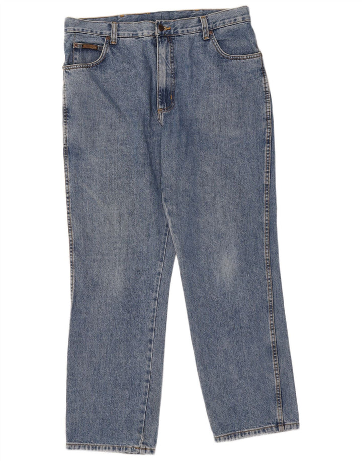 Wrangler Herre Texas Straight Jeans W38 L30 Blå Bomuld
