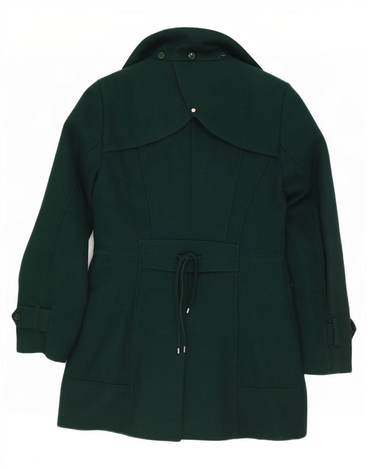 Calvin Klein Trench Coat til kvinder UK 10 Small Green Wool Classic
