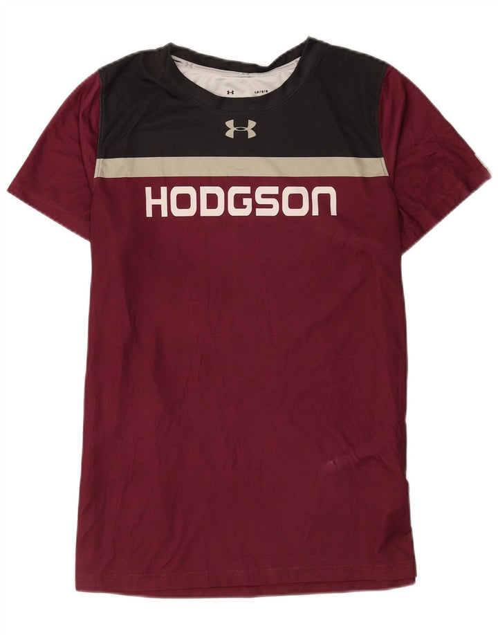 Under Armour Herre grafisk T-shirt Top Large Burgundy Colourblock Polyester