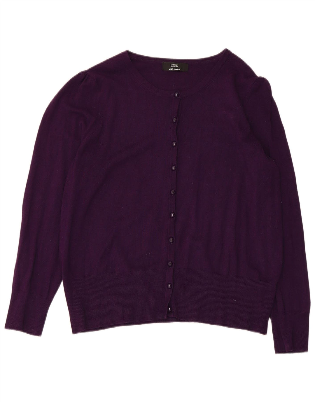 Marks & Spencer Dame Cardigan Sweater UK 16 Large Purple Viscose