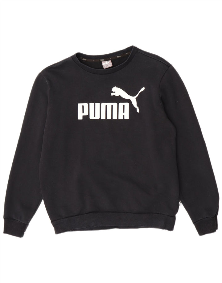 Puma Herre Grafisk Sweatshirt Jumper Medium Sort Bomuld