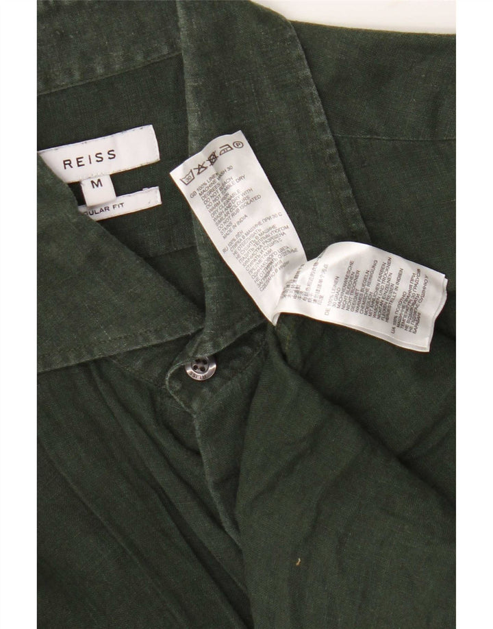 Reiss Herre Regular Fit skjorte Medium Green Linen