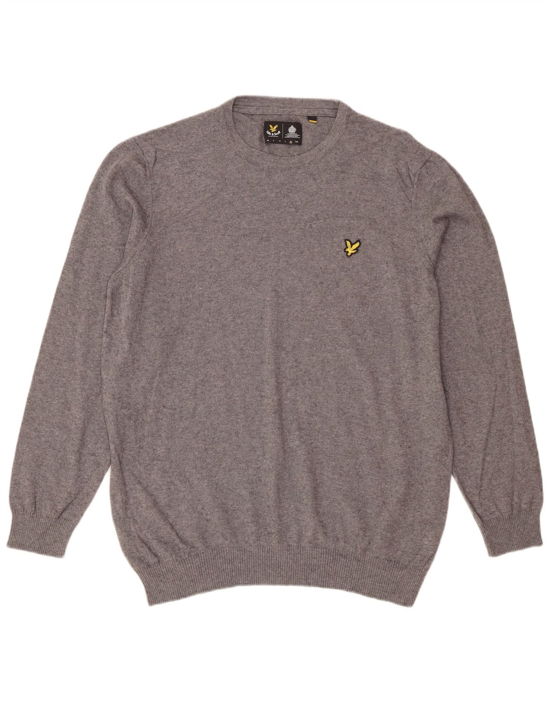 Lyle & Scott Herre sweater med rund hals XL grå bomuld