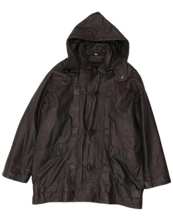 Conbipel Herre Hooded Læder Coat IT 56 2XL Sort