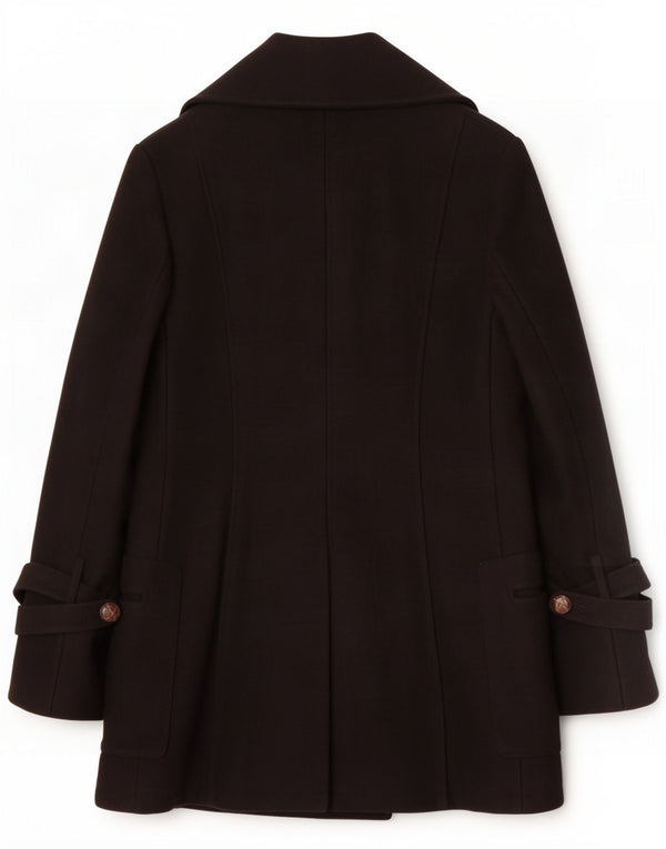 Patrizia Pepe Trench Coat til kvinder IT 42 Medium Sort Uld