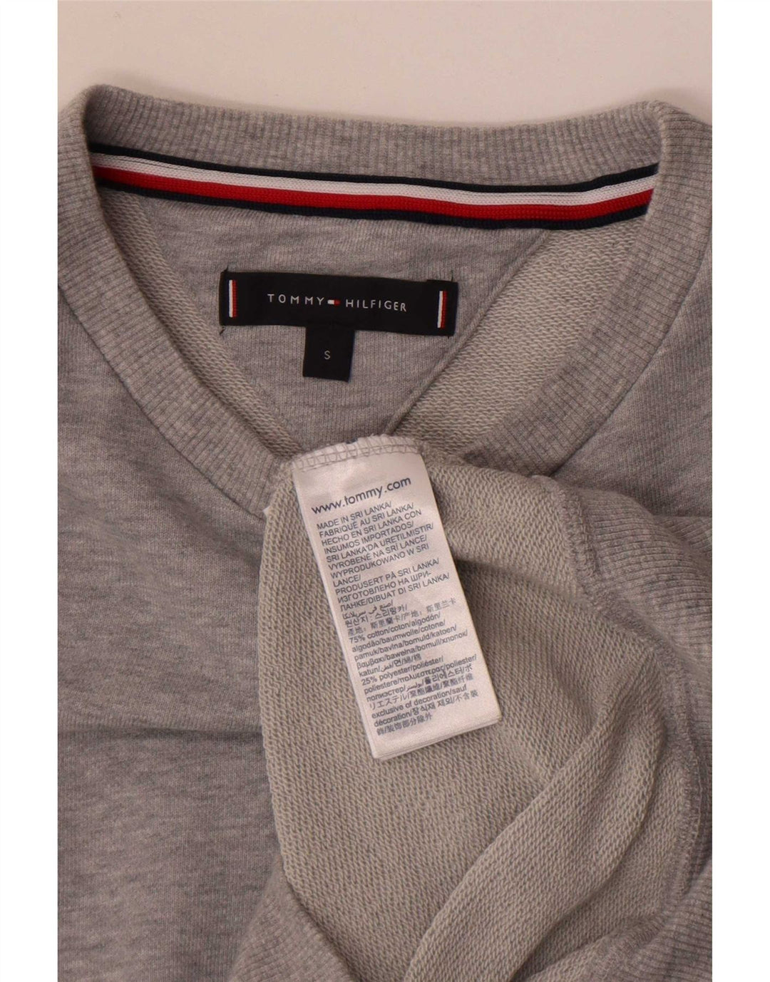 Tommy Hilfiger Herre Grafisk Sweatshirt Jumper Lille Grå Colourblock Bomuld