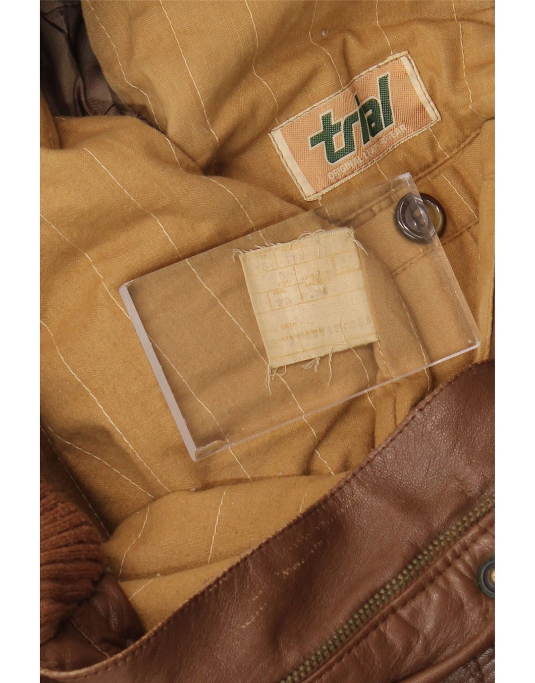 Vintage læderjakke til mænd IT 48 Medium brunt læder