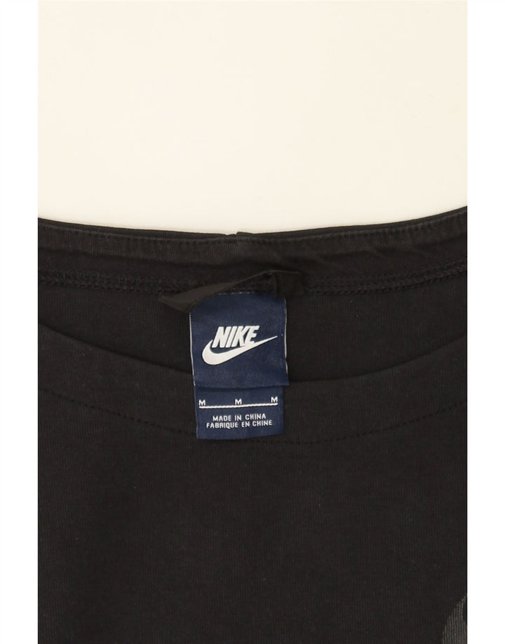 NIKE Womens Crop Sweatshirt Jumper UK 14 Medium Black Vintage Nike and Second-Hand Nike from Messina Hembry 