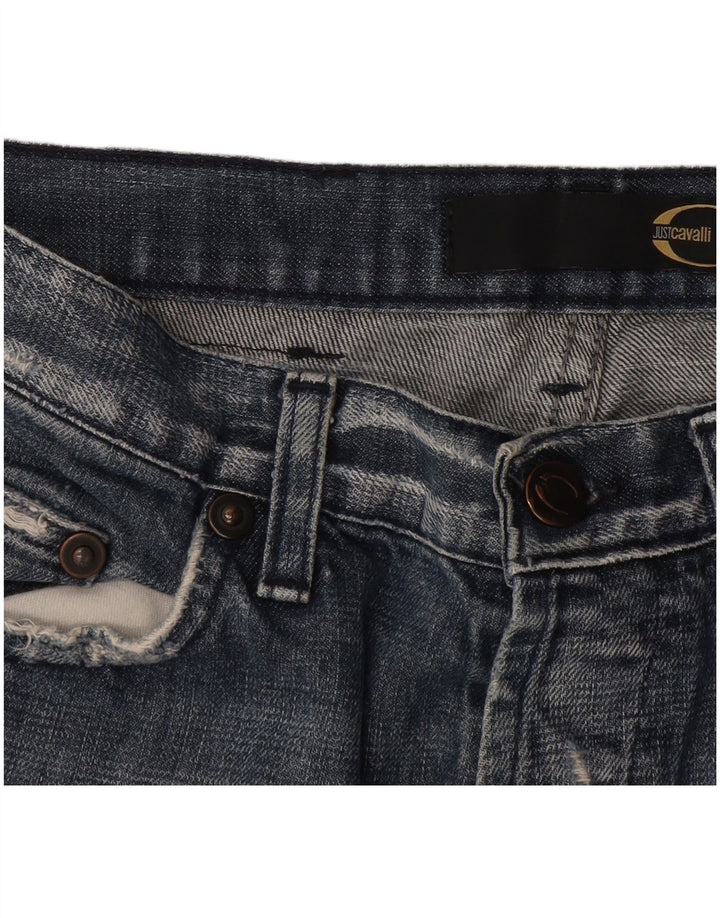 Just Cavalli Herre Distressed Straight Jeans W34 L34 Blå