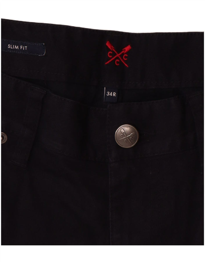 CREW TØJ Dame Slim Fit Casual Bukser W34 L31 Marineblå Bomuld