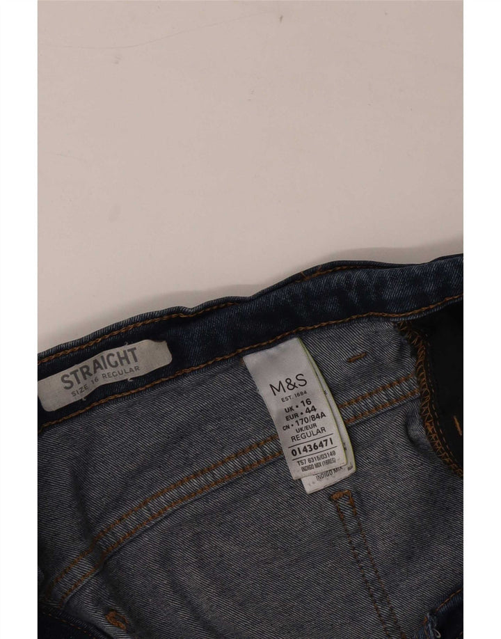 Marks & Spencer Dame Regular Straight Jeans UK 16 Large W34 L28 Navy Blue