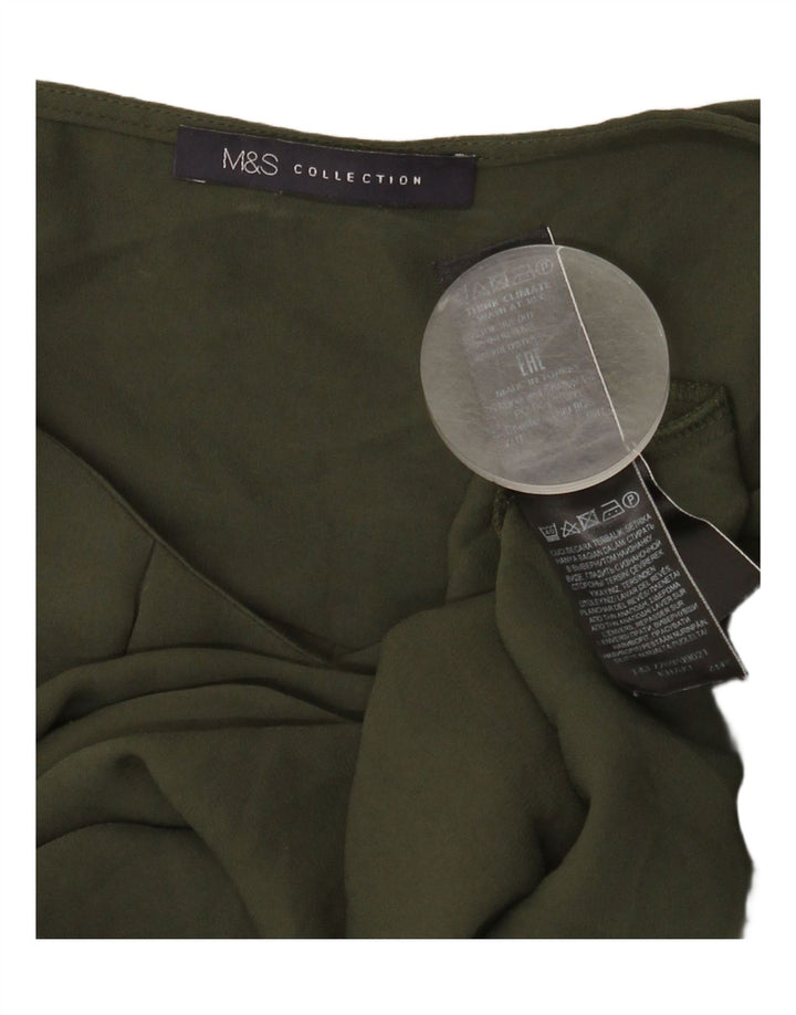 MARKS & SPENCER Womens Sleeveless Blouse Top UK 14 Medium  Green Polyester