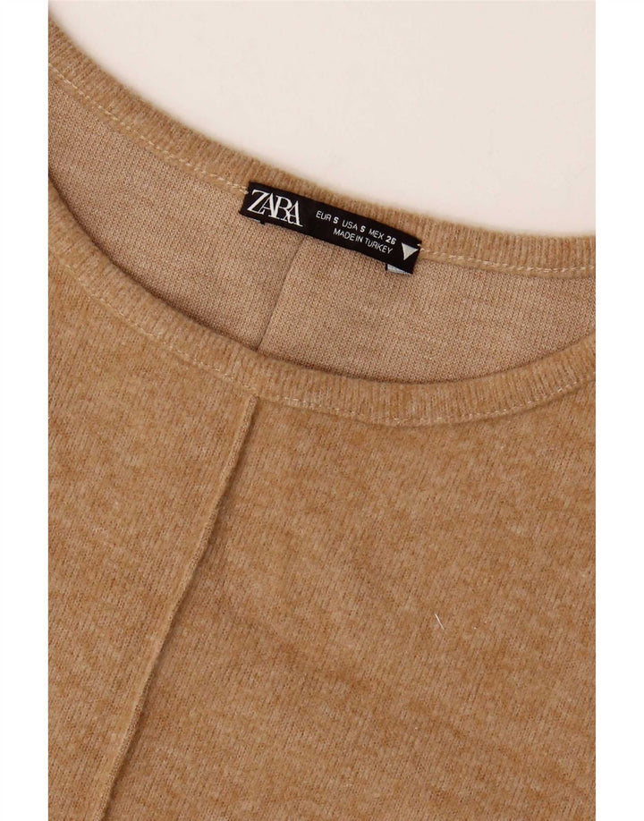 Zara Womens Shift Dress UK 10 Small Beige