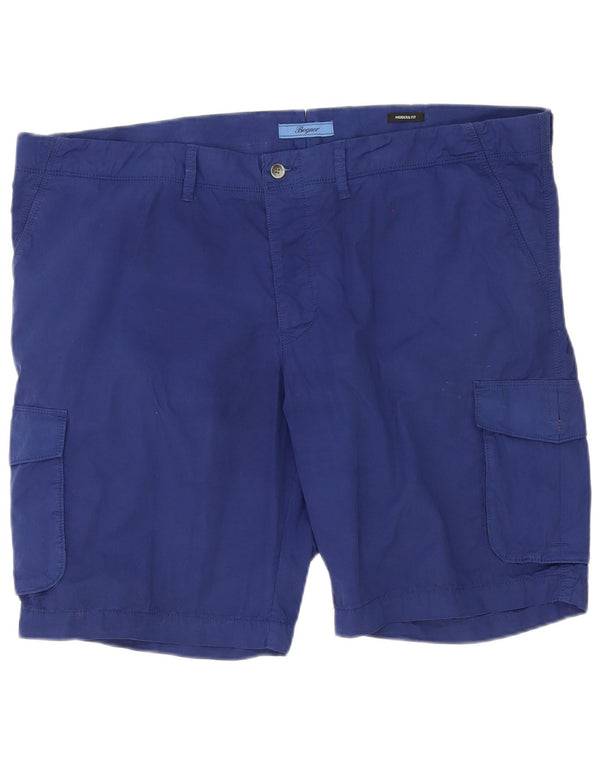 Bogner Herre Modern Fit Cargo Shorts 3XL W44 Blå Bomuld