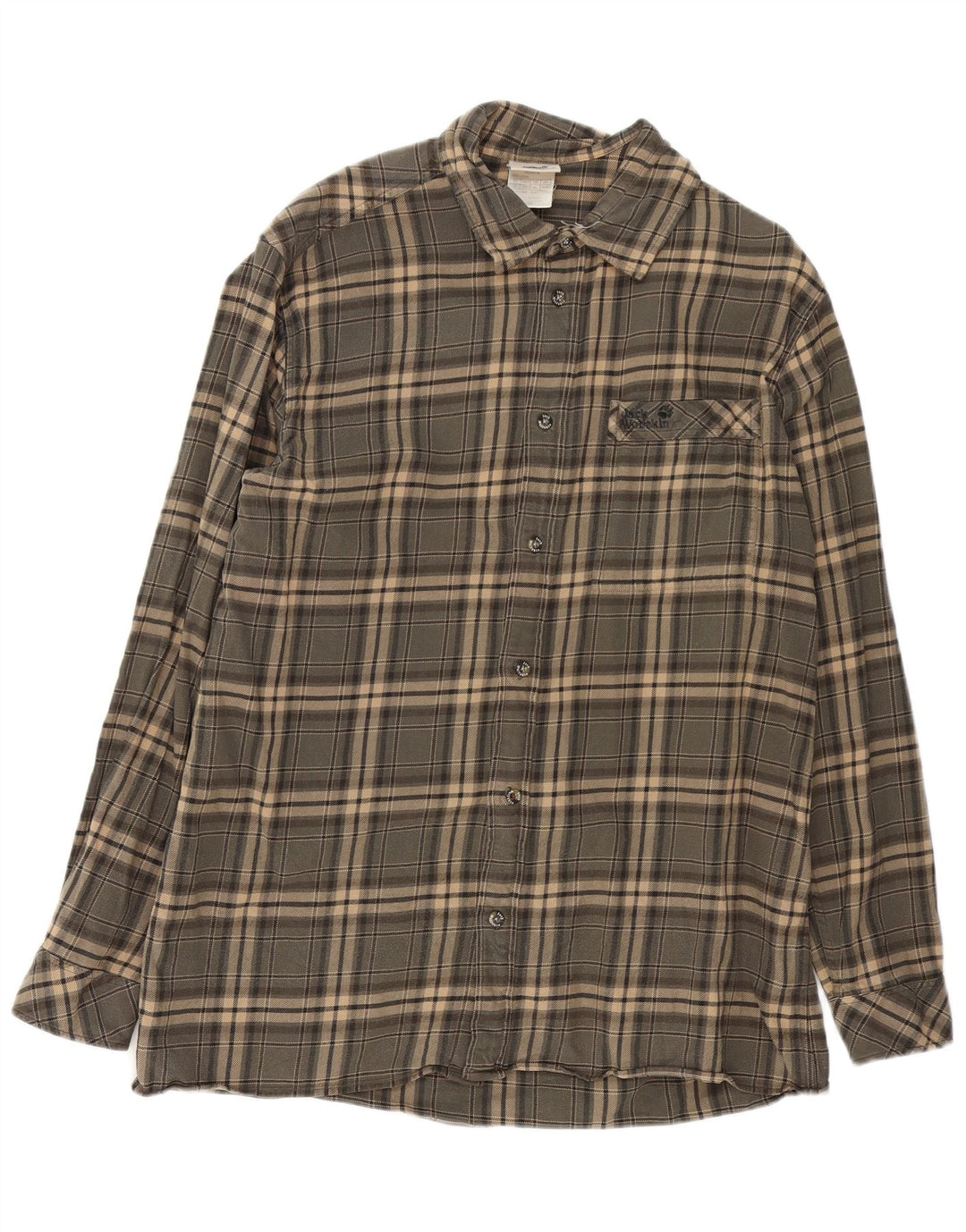 Jack Wolfskin Herre flannelskjorte XL Grå ternet bomuld
