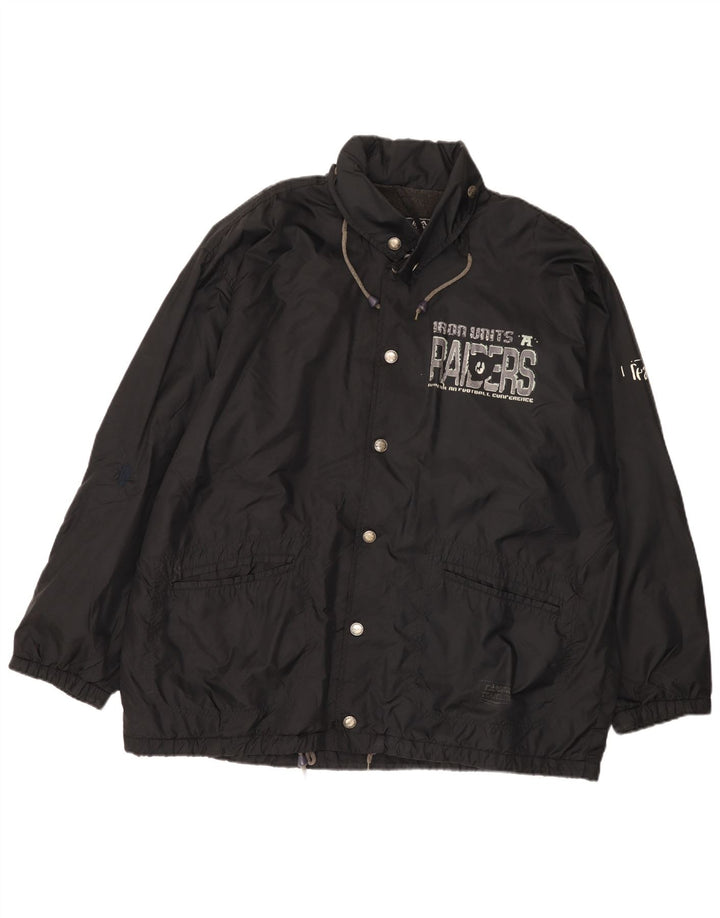 NFL Herre Raiders grafisk regnjakke UK 42 XL sort nylon