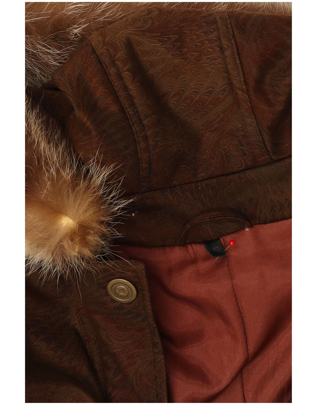 Vintage Dame Hætte Oversized Windbreaker Coat EU 42 Large Brown