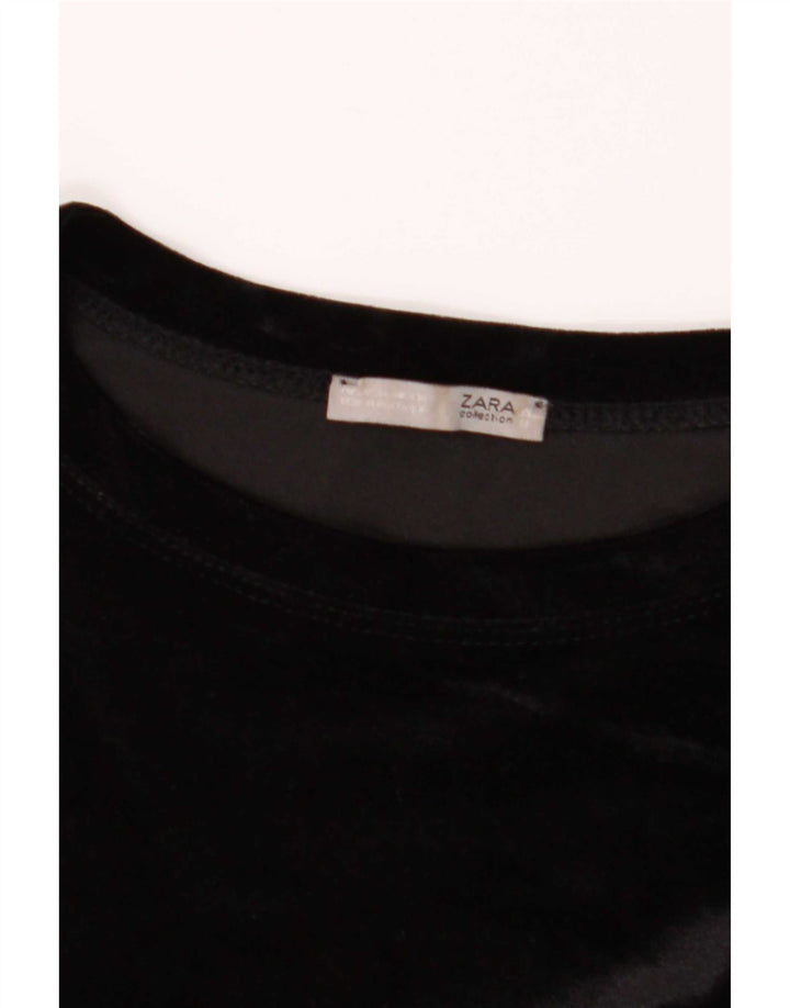 Zara Dame Langærmet Skift Kjole UK 16 Stor Sort Polyester