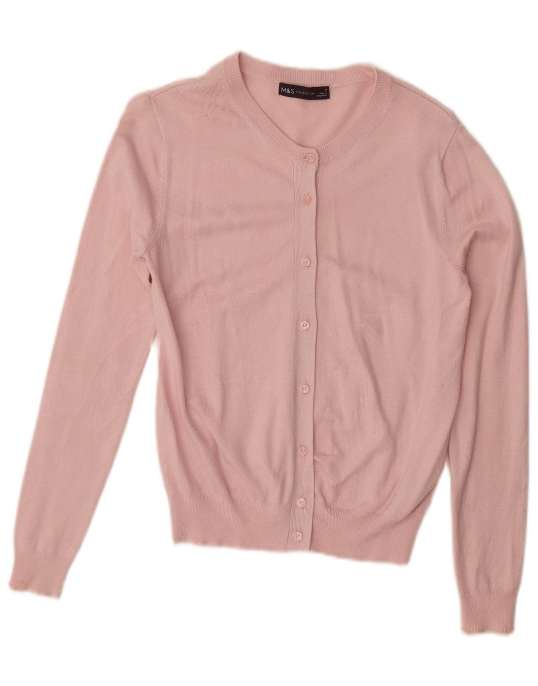 MARKS & SPENCER Dame cardigan sweater UK 8 Small Pink Viscose