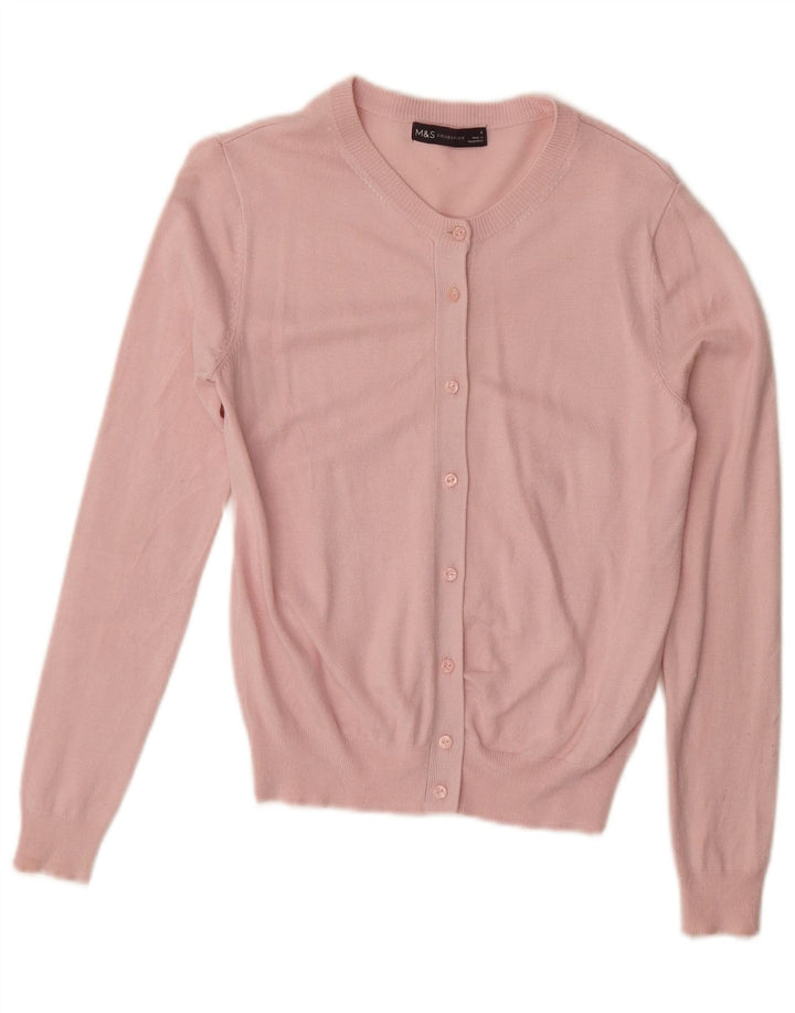 MARKS & SPENCER Dame cardigan sweater UK 8 Small Pink Viscose