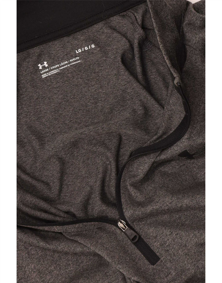Under Armour Herre Zip Neck Pullover Træningsdragt Top Stor Grå