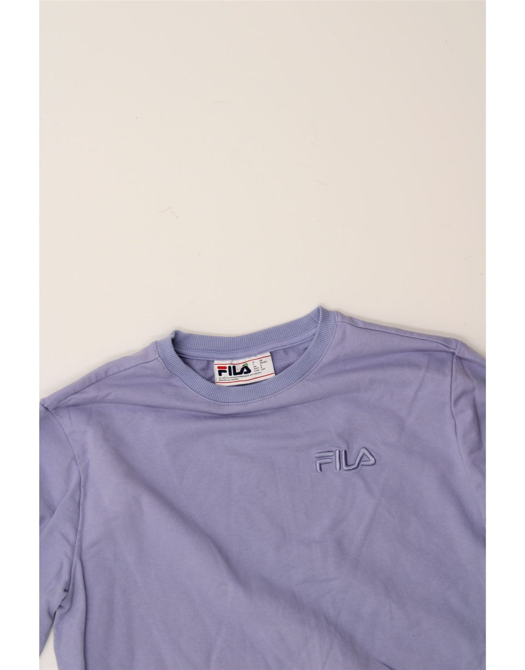 FILA Womens Oversized Sweatshirt Jumper UK 10 Small Purple Cotton Vintage Fila and Second-Hand Fila from Messina Hembry 