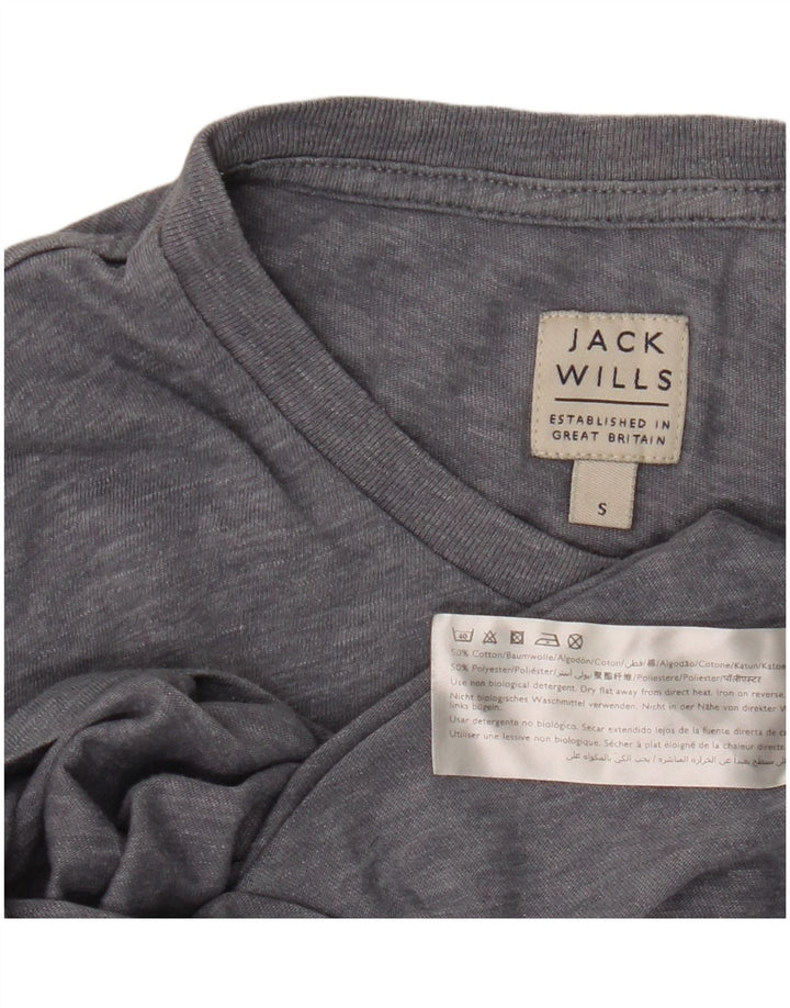Jack Wills Herre T-shirt Top Lille grå Flecked Bomuld