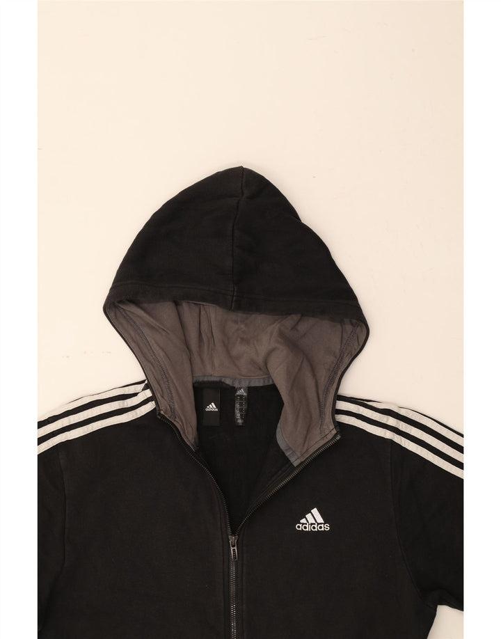 ADIDAS Mens Zip Hoodie Sweater Medium Black Colourblock Cotton Vintage Adidas and Second-Hand Adidas from Messina Hembry 