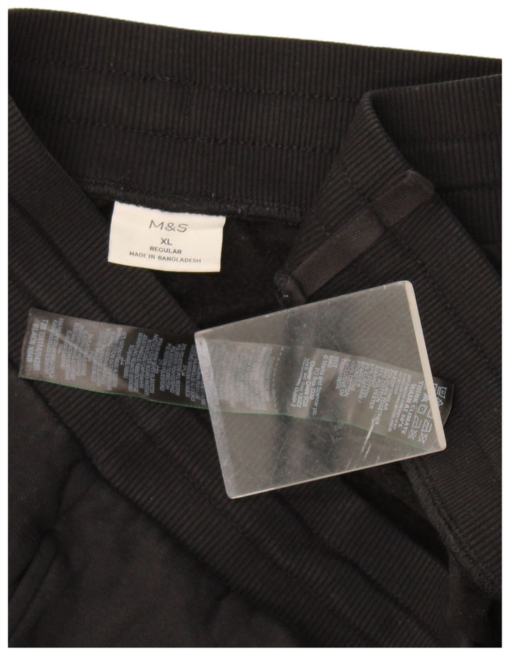 Marks & Spencer Herre Regular Tracksuit Bukser Joggers XL Sort bomuld