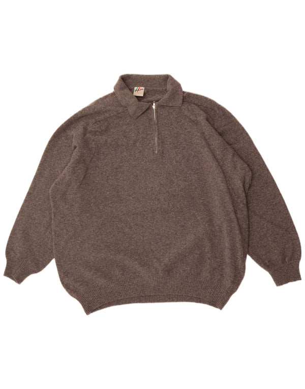 Walbusch Herre Studio Pitti Polo Neck Jumper Sweater 2XL Grå Virgin Wool