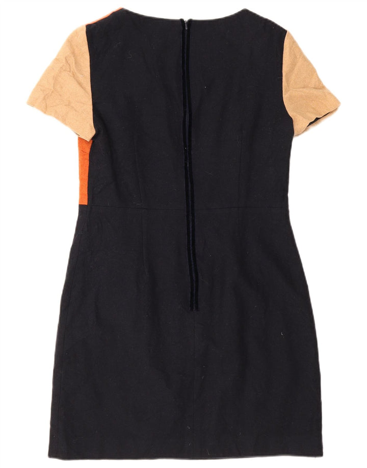 Hobbs Womens Sheath Dress UK 12 Medium Orange Colourblock Uld