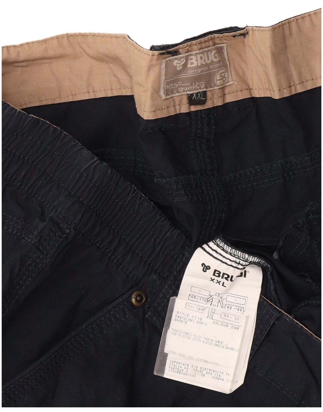 Brugi Herre Cargo Shorts 2XL W44 Marineblå Bomuld