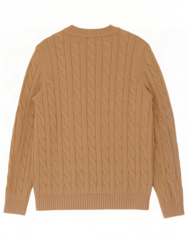 Besætningstøj Dame Boat Neck Jumper Sweater UK 14 Stor Beige Bomuld