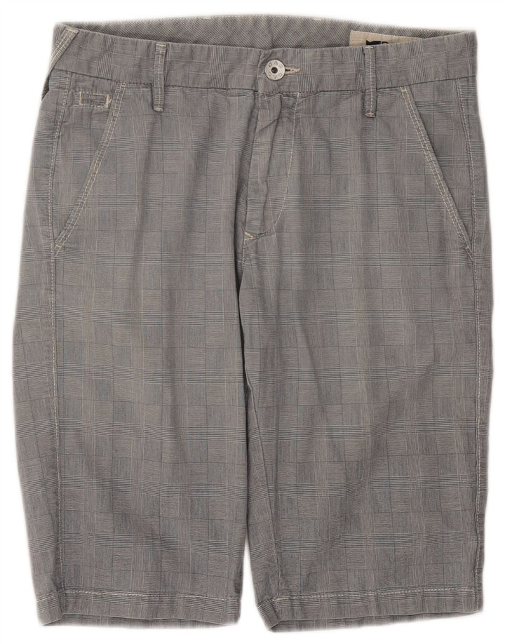 GAS Chino Shorts til mænd W30 mellemgrå ternet bomuld