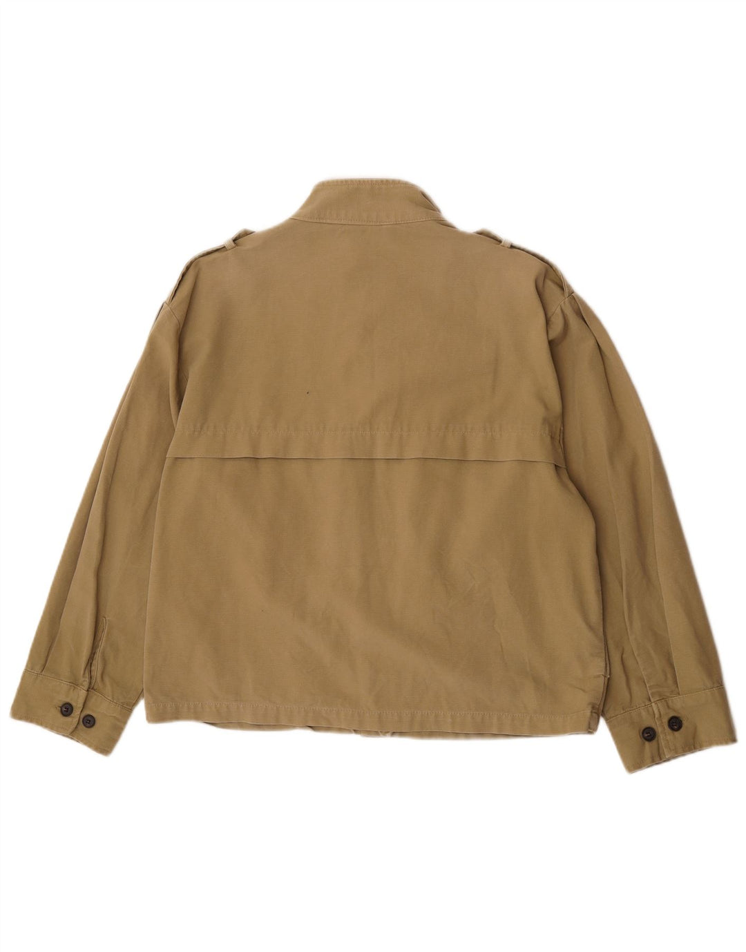 Zara Dame Oversized Military Jacket UK 10 Small Khaki Cotton