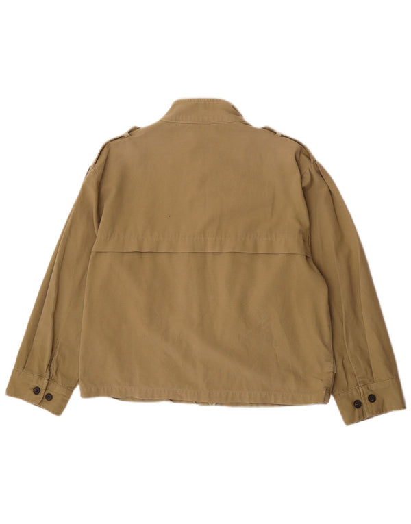 Zara Dame Oversized Military Jacket UK 10 Small Khaki Cotton