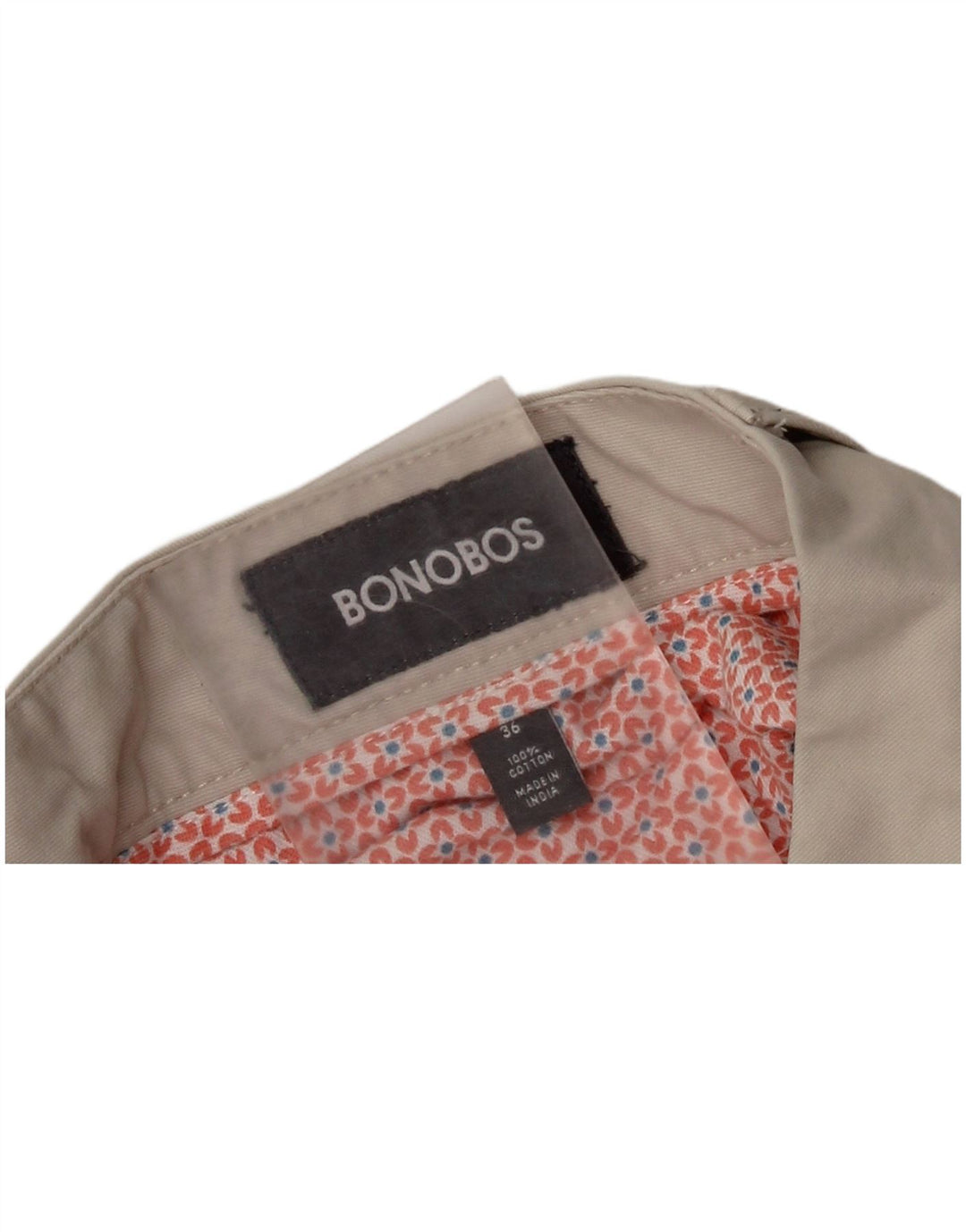 BONOBOS Herre Chino Shorts W36 Stor Beige Bomuld