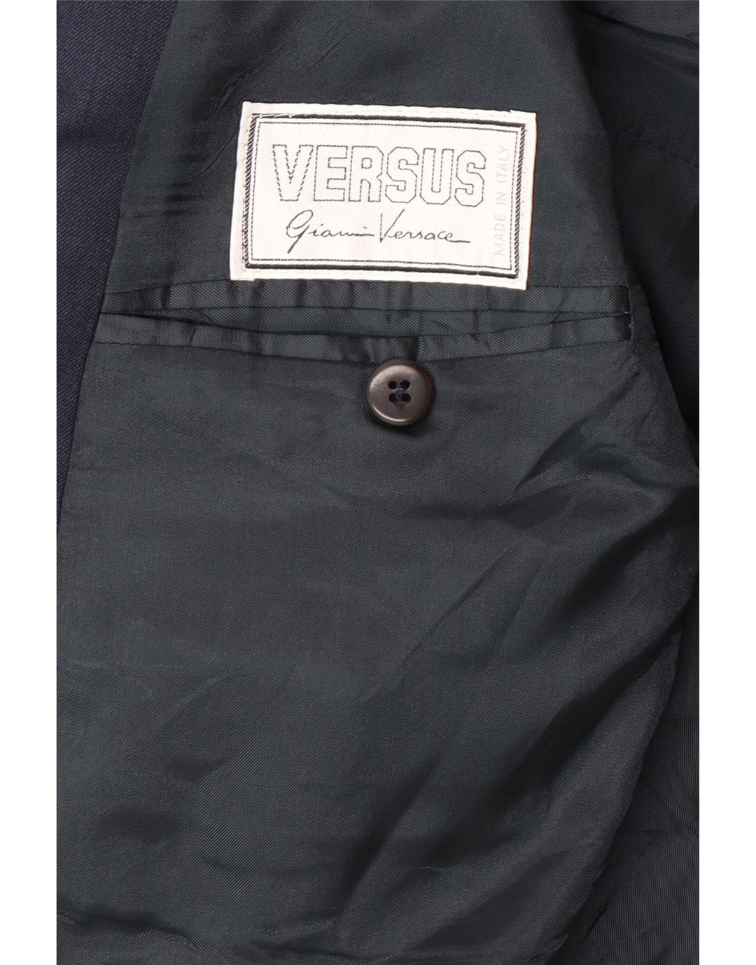 GIANNI VERSACE Herre 2-delt jakkesæt UK 40 Large W30 L30 Navy Blue Classic