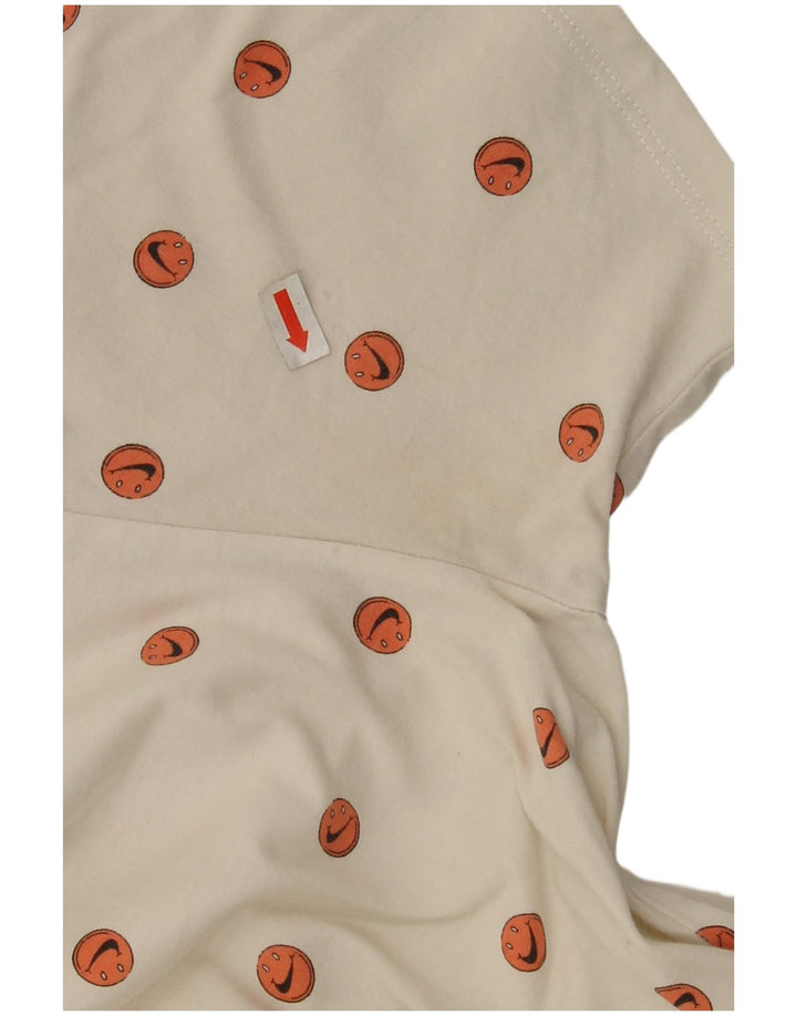 NIKE Womens Athletic Cut Graphic T-Shirt Top UK 16 Large White Polka Dot