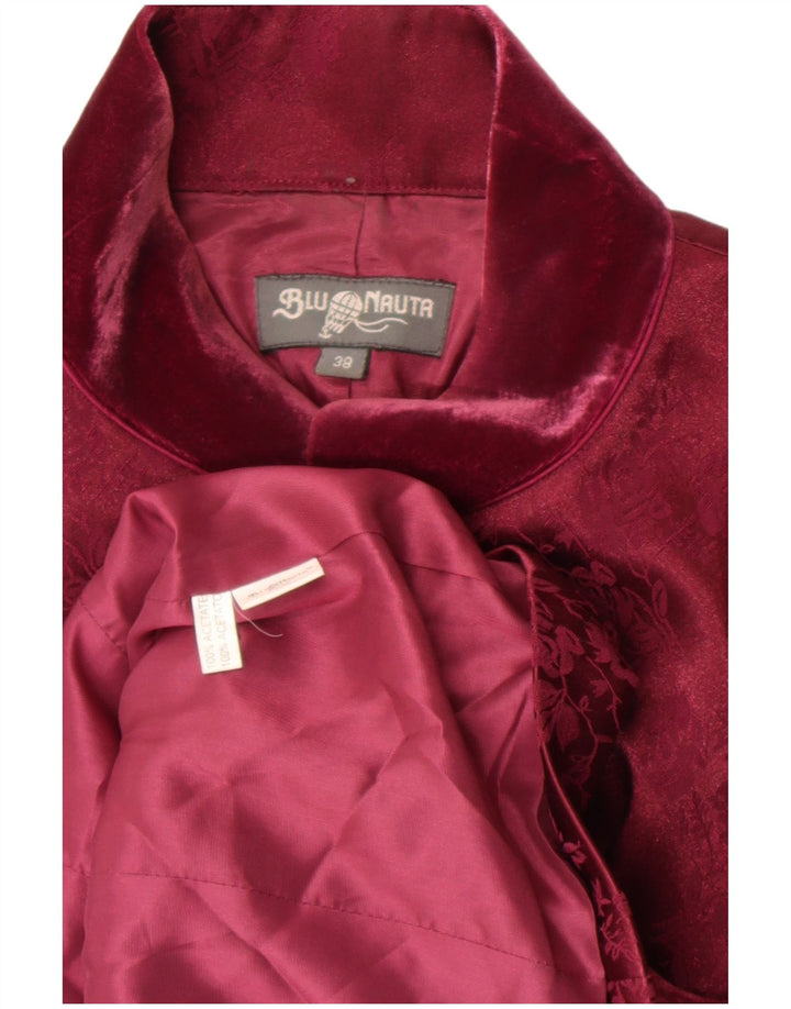 Blunauta Dame 3 Button Oversized Blazer Jacket IT 38 XS Burgundy Floral