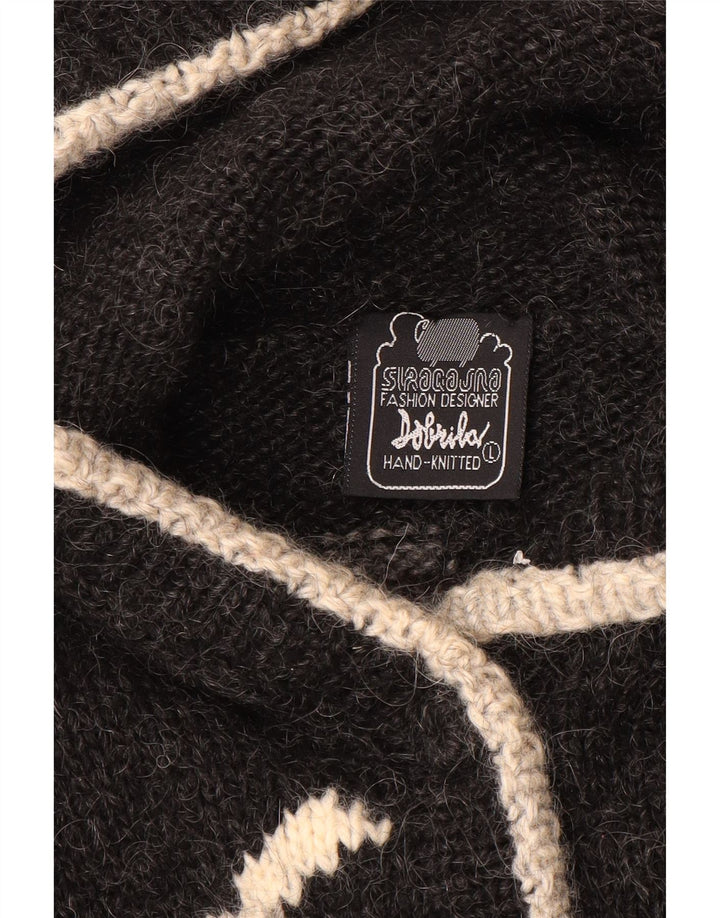 DOBRILA Dame Oversized Cardigan Sweater UK 16 Large Grey Novelty