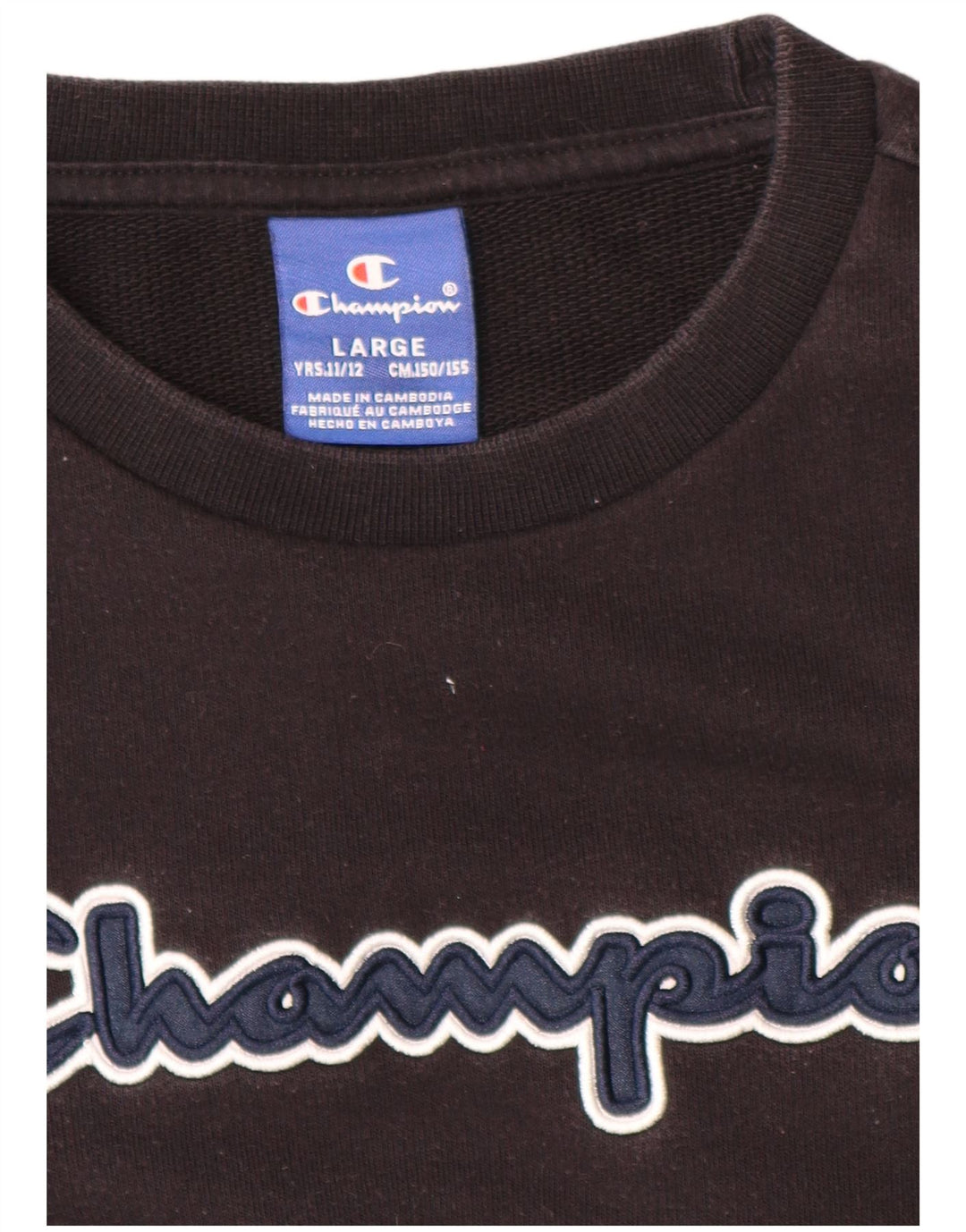 CHAMPION Drenge Grafisk Sweatshirt Jumper 11-12 år Stor sort bomuld